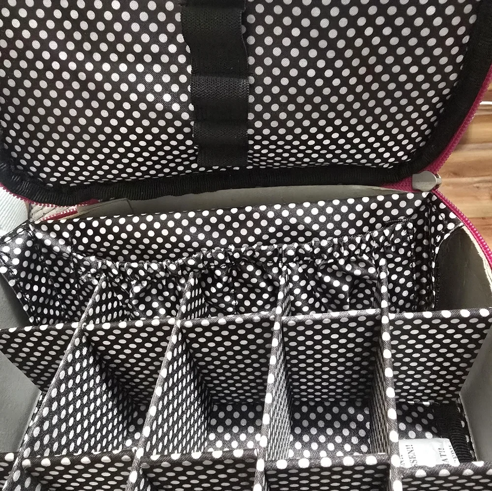 Caboodles soft sided nail valet/tote/case pink matallic Sparkle NEW